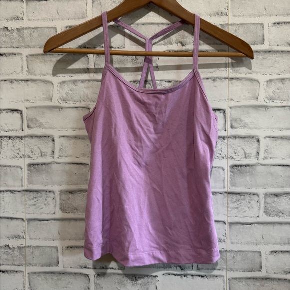 Women’s Tek Gear purple cross strap bra lined tank top workout size Small - Picture 1 of 3